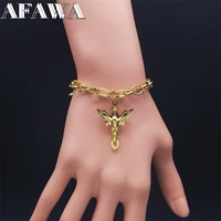 christian jesus cross stainless steel chain bracelets womenmen gold color religion bracelet jewelry pulsera religiosa b8001s02