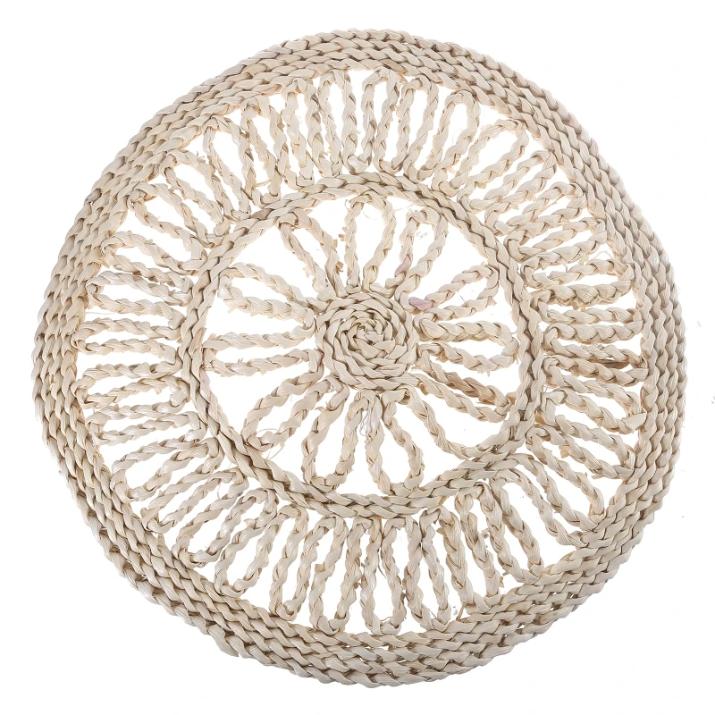 Натуральные плетеные соломенные коврики полые для праздника Рождества кухонные