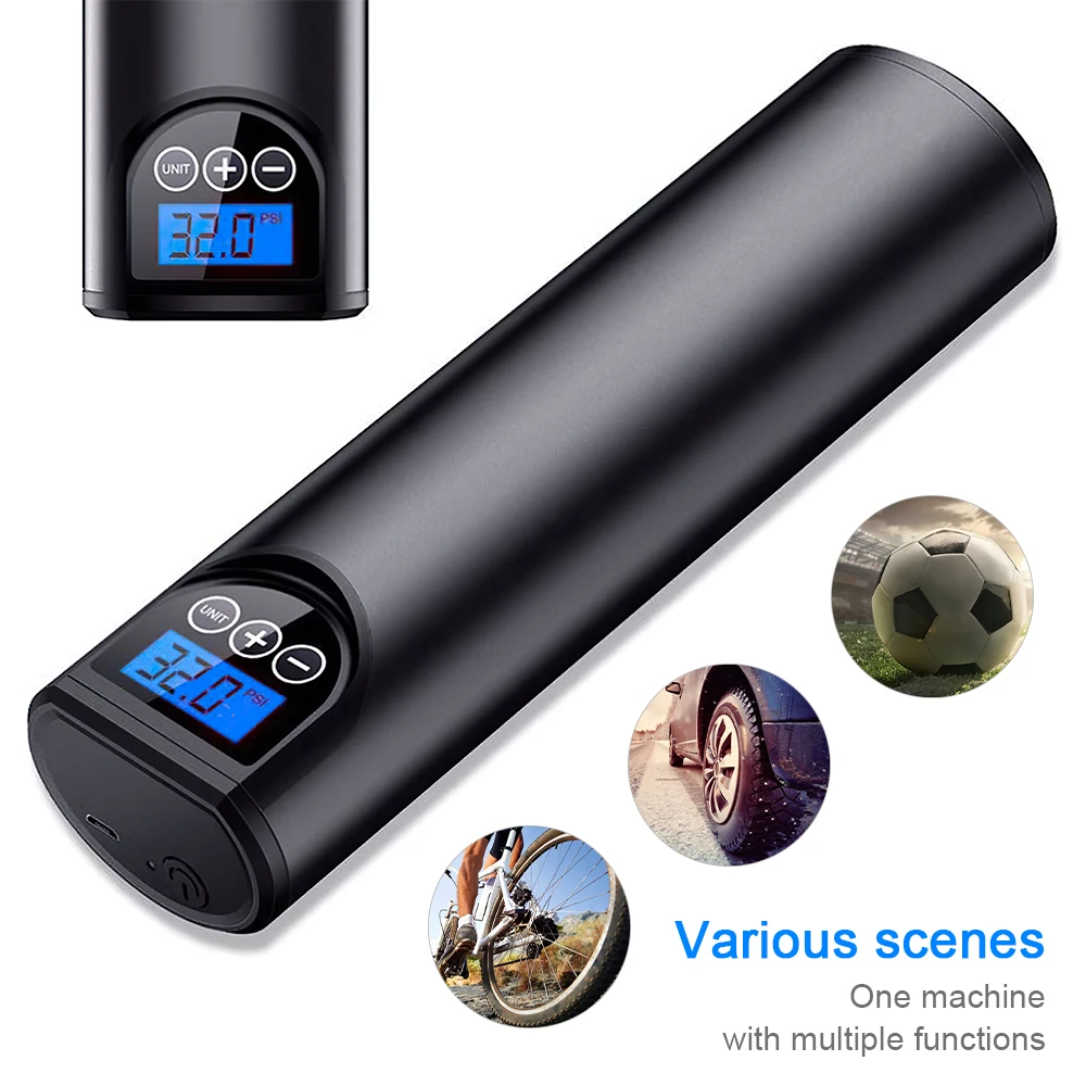 Barato Bomba De Bicicleta Eléctrica Portátil Con Pantalla Digital, Inflador De Neumáticos Inteligente Para Coche Inalámbrico, 12V, Compresor De Aire Para Motocicleta