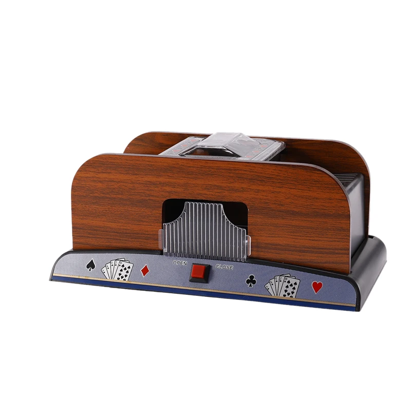 Board Game Poker Casino Wooden Automatic Playing Card Pocker Shuffler Support 2 Deck | Электроника