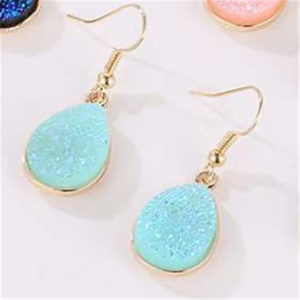 Женские Висячие серьги из сплава в форме капли роскошные подвески для ушей