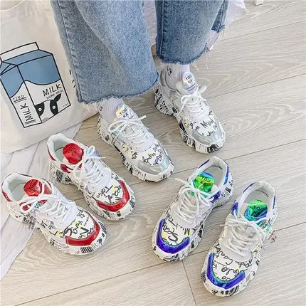 Модные женские кроссовки женская обувь на платформе для папы chaussures femme коллекция