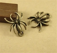 15pcs 15x14mm antique bronze color spider charm pendant for diy necklace jewelry making craft