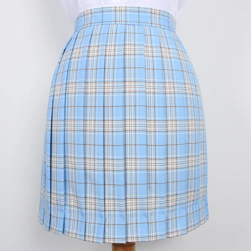 Японские школьные платья синяя клетчатая плиссированная юбка высокое качество JK