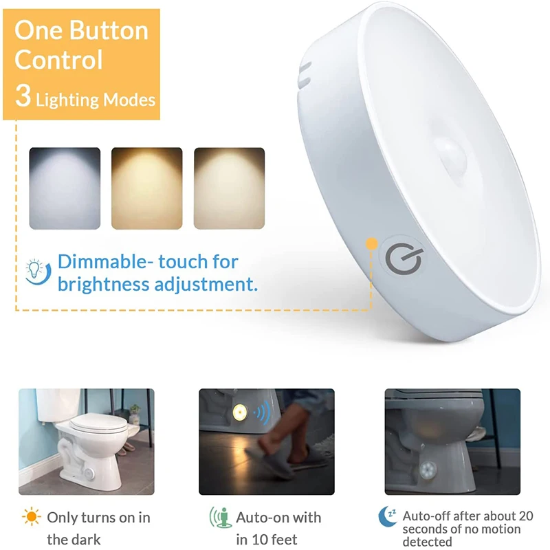 Светодиодный ночник с датчиком движения лампа для спальни кабинета прикроватный