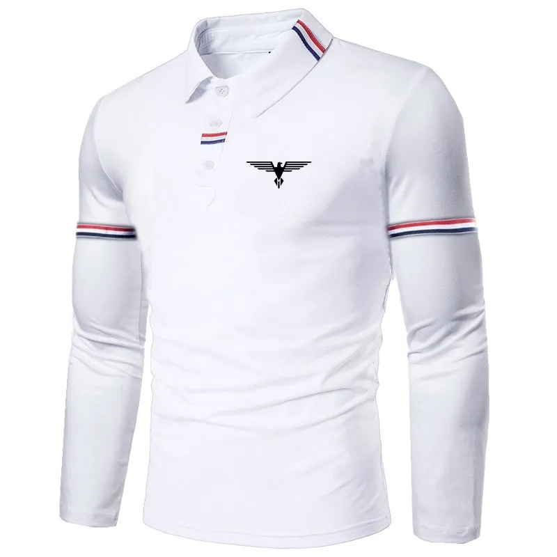 New fashion new men's long-sleeved casual polo shirt | Мужская одежда