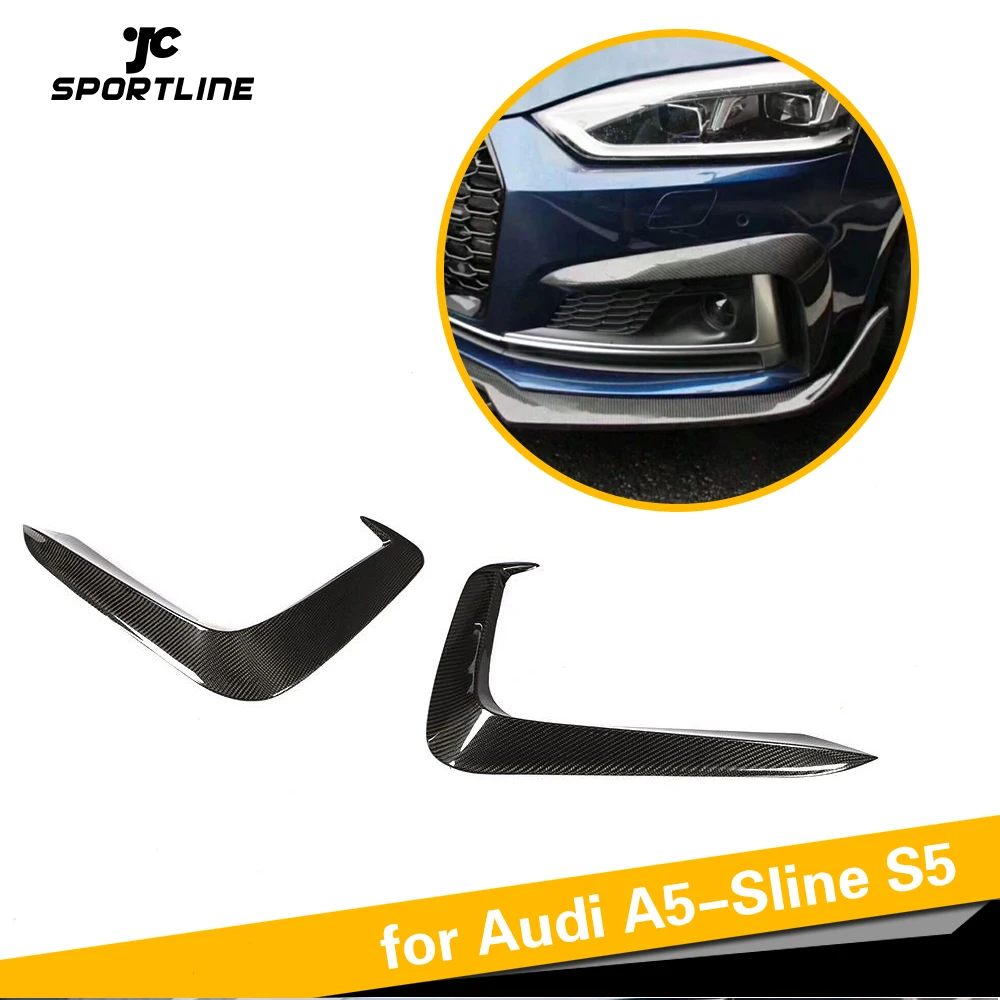 Передняя противотуманная фара Накладка подходит для Audi A5 Sline S5 FRP бампер 2 шт. карбоновый бампер плавники Canards углеродное волокно/FRP