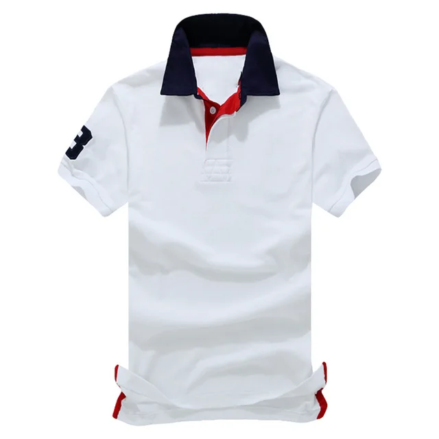 

Summer 3# Hombre Big Horse Polo Top Men Short Sleeve Horse Shirt Camisa Embroidered Homme Masculine Men Horse Polo Shirt