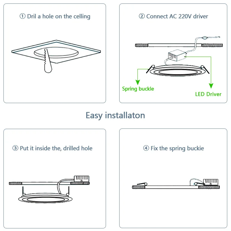 Ультратонкий направленный светодиодный панельный светильник 3 Вт 6 9 12 15 18 Круглый