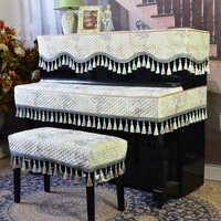 european style piano cover three piece full cover half cover dust cover fabric thickened piano covered piano stool cover