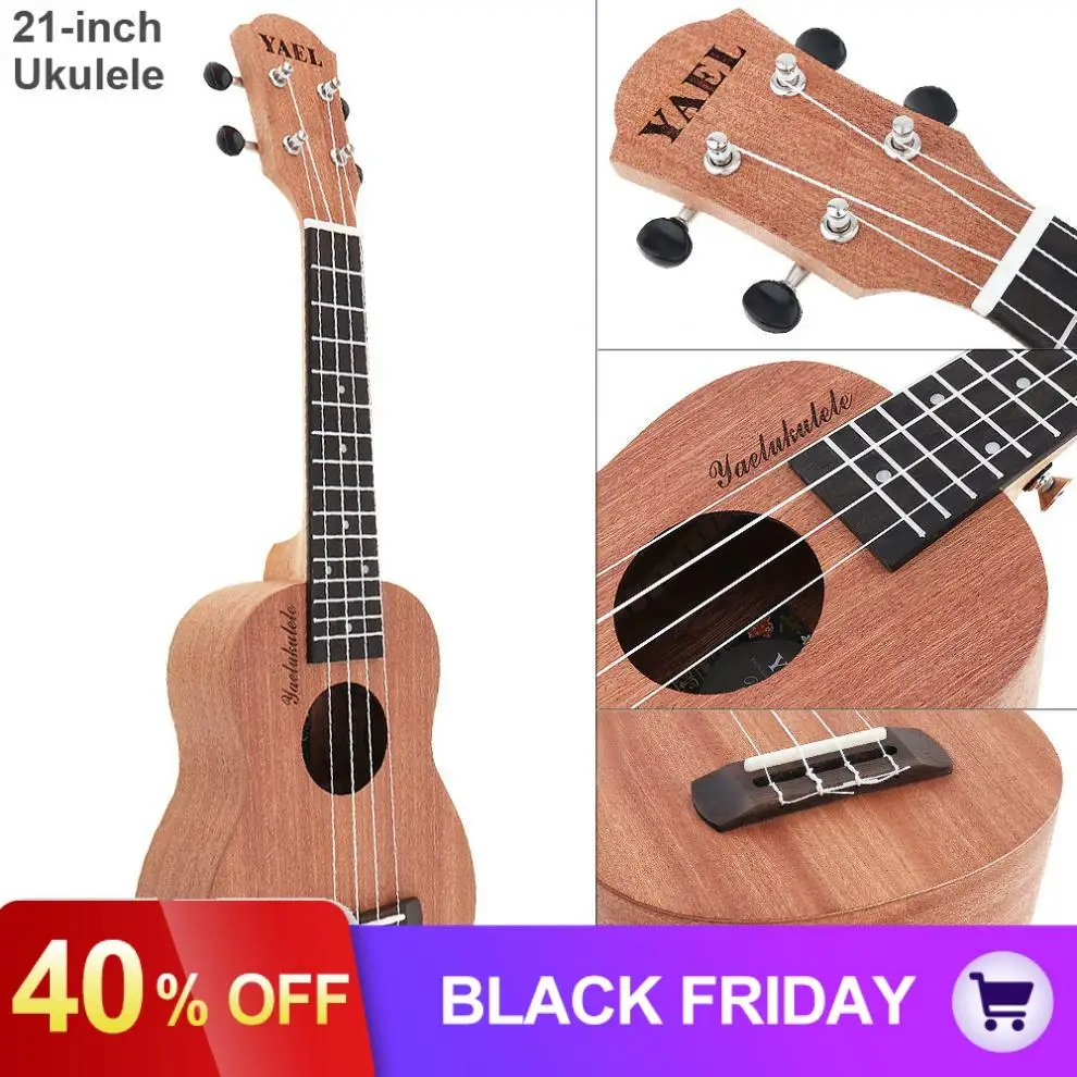 21 дюймов сопрано укулеле Сапеле дерево 15 Лада Ukelele 4 струны Гавайские Гитары Струны музыкальный инструмент для начинающих
