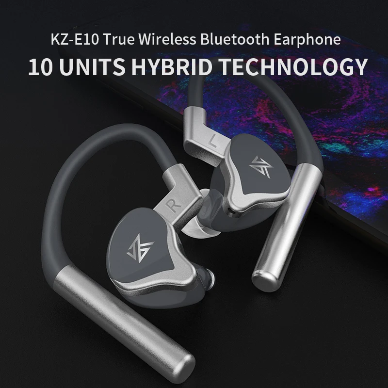 KZ E10 TWS 1DD + 4BA Bluetooth наушники Aptx/AAC/SBC Apt x гарнитура QCC3020 с шумоподавлением в стиле уха