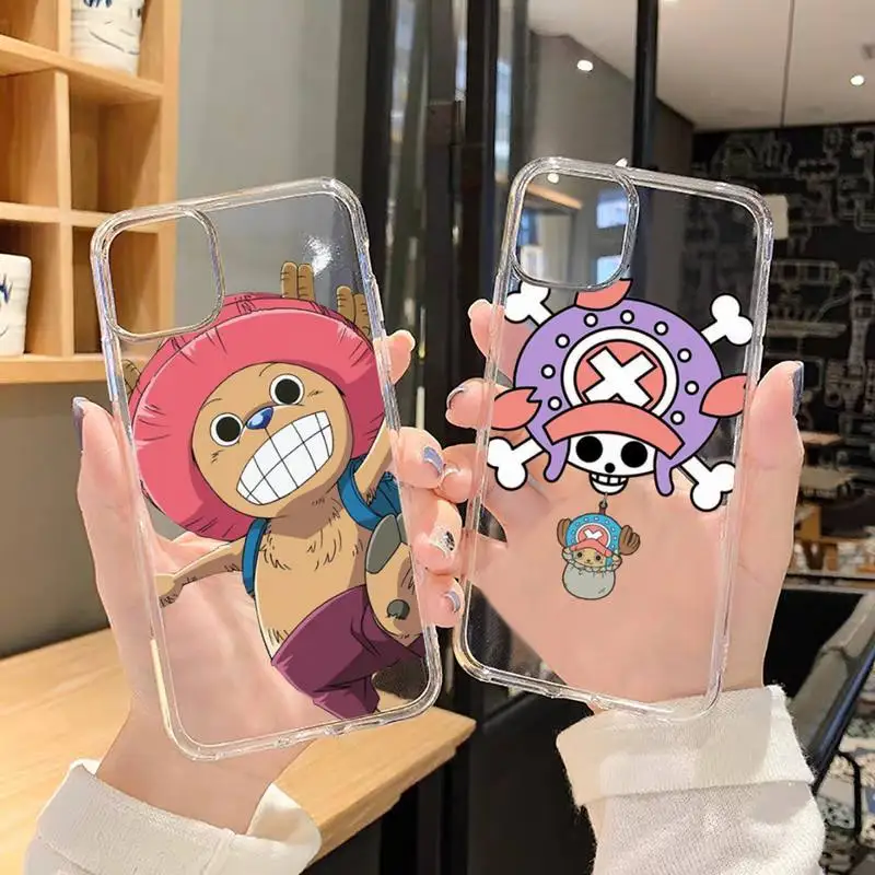 

Cute Chopper One Piece anime Phone Case Transparent for iPhone 6 7 8 11 12 s mini pro X XS XR MAX Plus SE cover funda shell
