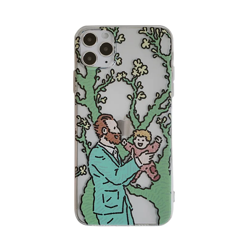 

Hand-painted Oil Painting Van Gogh carrying a childStyle Phone Case For IPhone 12 11 Pro Max X XS XR 7 8 Plus IPhone Case