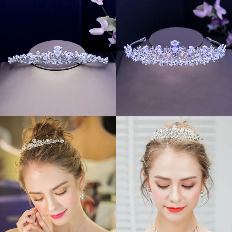 SLBRIDAL стразы из цинкового сплава с фианитом свадебные тиары кубическим цирконием