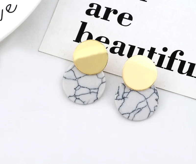 2019 новый модный дизайн Геометрические круглые металлические серьги-клипсы с