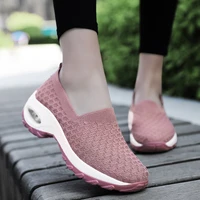 women casual increase cushion sandals non slip platform shoes breathable mesh outdoor walking slippers ladies sock sneakers