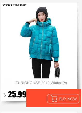 ZURICHOUSE Новая женская зимняя куртка модная свободная короткая теплая парка с капюшоном верхняя одежда женская пуховая стеганая куртка