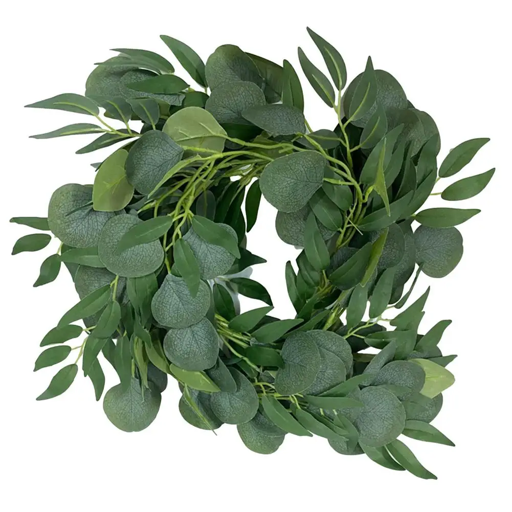 

Eucalyptus Leaf Wreath Door Hanging Simulation Plant Decoration Handmade Artificial Rattan