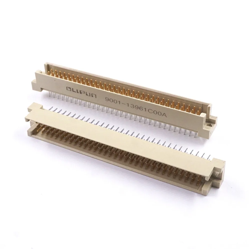 Разъем DIN 100 3 ряда 96 позиций штекер вертикальное сквозное отверстие PCB шаг 3x32