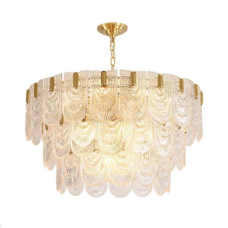 

Postmodern luxury pattern crystal LED chandelier living room villa decoration hall chandelier lighting dining room hanging lamp