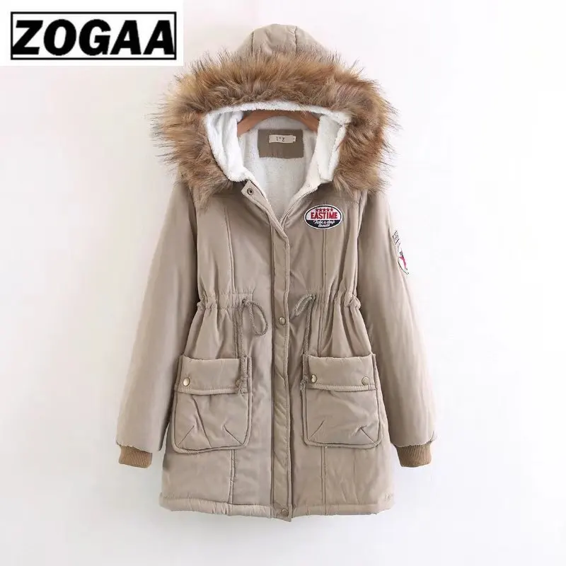 ZOGAA зимнее хлопковое пальто для женщин Тонкая зимняя верхняя одежда стеганая