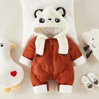 infant winter warm thicken hooded overalls toddler baby boys girls snow wear coat clothing cartoon kids clothes newborn jumpsuit