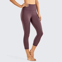 naked feeling high waist yoga leggings pants quick dry tummy control workout capris tight with pocket 21 inches for women