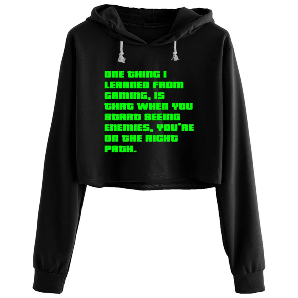 

Cool Gaming Phrase Video Gamer Quote Saying E Crop Hoodies Women Y2k Kawaii Goth Grunge Pullover For Girls