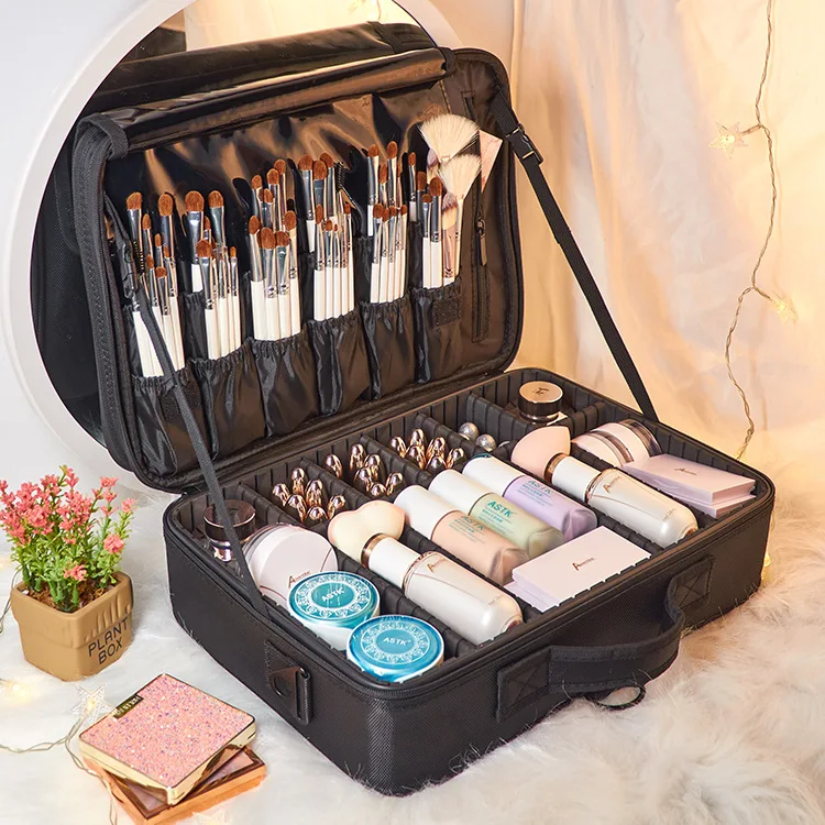 

Multifunctional storage partition cosmetic bag portable tattoo large capacity travel portable storage cosmetic case