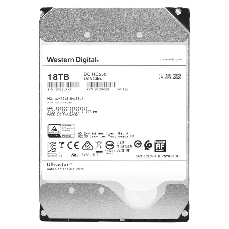 

3.5 New WUH721818ALE6L4 Ultrastar DC HC550 CMR 18TB 7.2K SATA 6G 512e Hard Drive