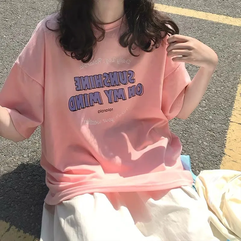 

New Y2k Top Aesthetic Slim Women's T Shirt Graphic Tee Printed Summer Oversized T-shirt Casual Short Sleeves Harajuku Top Female