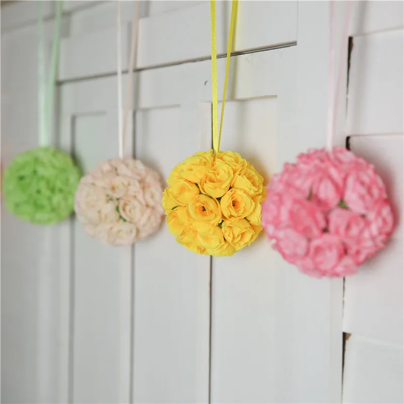 1PC Hanging Decor Artificial Flower Ball Centerpieces Silk Rose Wedding Kissing Pomanders Decoration Arrangement | Дом и сад