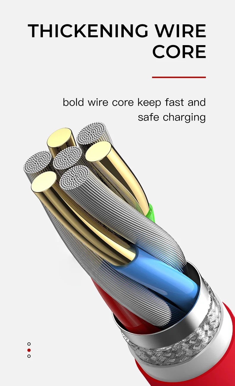 IONCT кабель usb type C, 3 А, кабель для быстрой зарядки USB C, кабель для передачи данных, usb-c, зарядное устройство для samsung Xiaomi mi 8, красный mi Note 7, кабель type-c