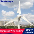 Ветрогенератор с горизонтальными турбинами, 800 Вт, 1224 В48 В, 35 лезвий с контроллером заряда MPPT для домашней лодки, промышленной энергии