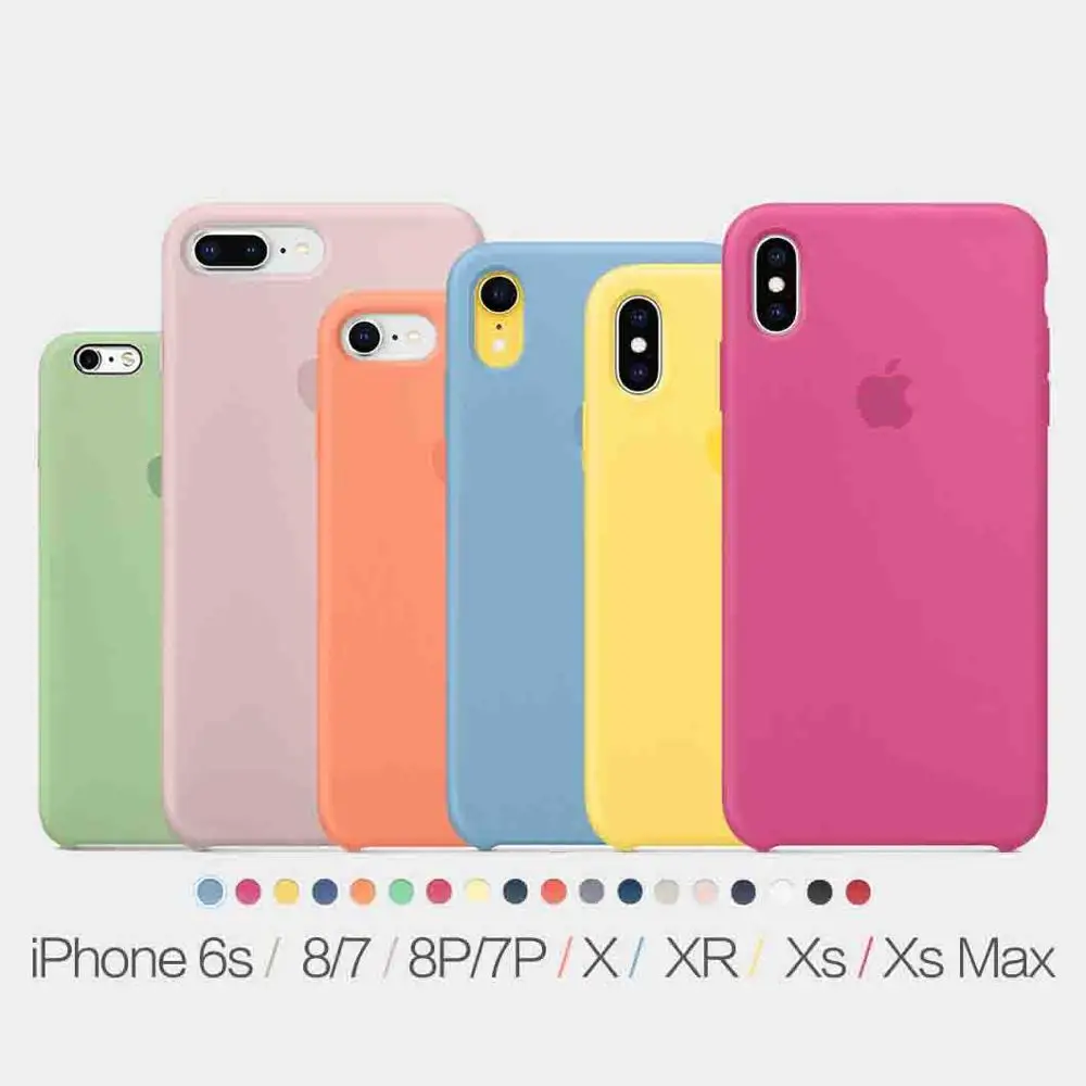 Жидкий силиконовый чехол для телефона iPhone 6S 7 8Plus X XR XS Max i11 Pro max мягкий карамельный