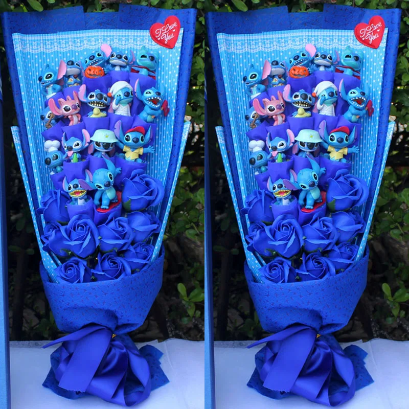 Disney Stitch Flower Bouquet Cartoon Lilo Plush Toy Doll Gift Box Children Xmas Birthday Gifts Valentine | Игрушки и хобби