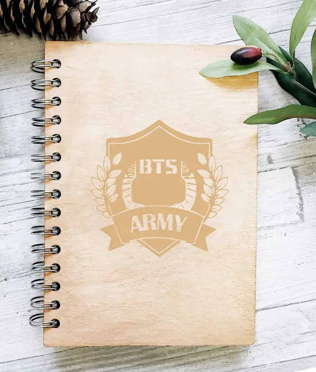 Тетрадь с обложкой из дерева BTS № 3 | Канцтовары для офиса и дома