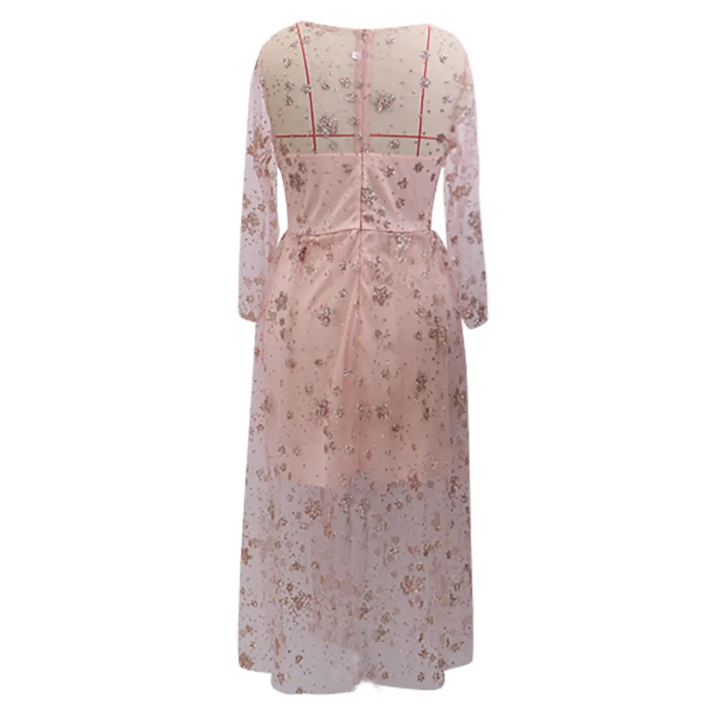 Женское платье с блестками CHAMSGEND сексуальное вечернее длинным рукавом без