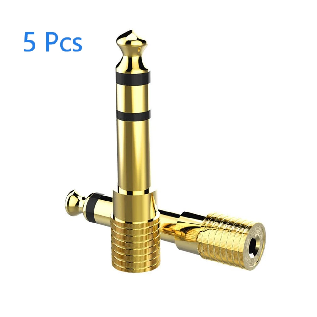 5PCS/SET Jack 6.35mm 1/4" Male To 3.5mm Female Audio Converter 6.35 male to 3.5 female Stereo Headphone Jack Socket Adapter