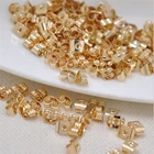 Латунные Заглушки для сережек с настоящим золотым покрытием, заглушки для сережек сделай сам, фурнитура для изготовления украшений, аксессуары, 30 шт.лот