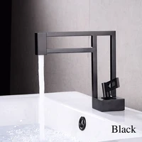 BAKALA Modern Basin Faucets Black Sink Mixer Taps Brass Bathroom Taps Square Vessel Sink Faucet Black Basin Mixer Cold Hot Water