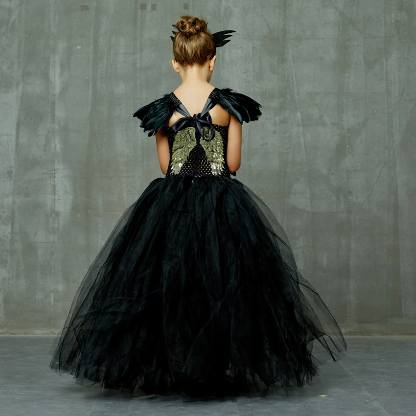 Платье-пачка для девочек с единорогом черное платье пони Пурим костюмы на