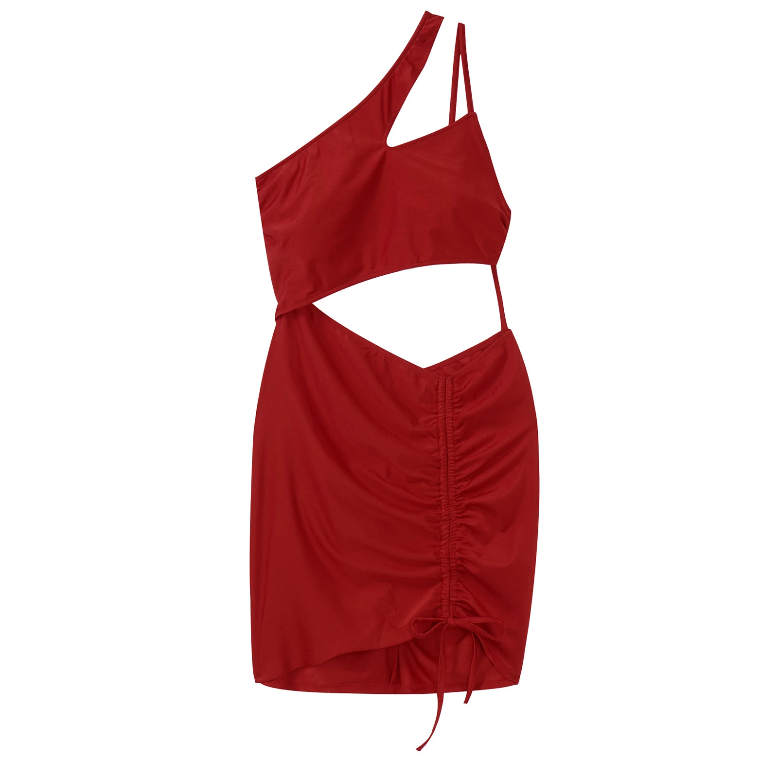 Необычное женское мини платье на одно плечо женская Сексуальная плиссированная