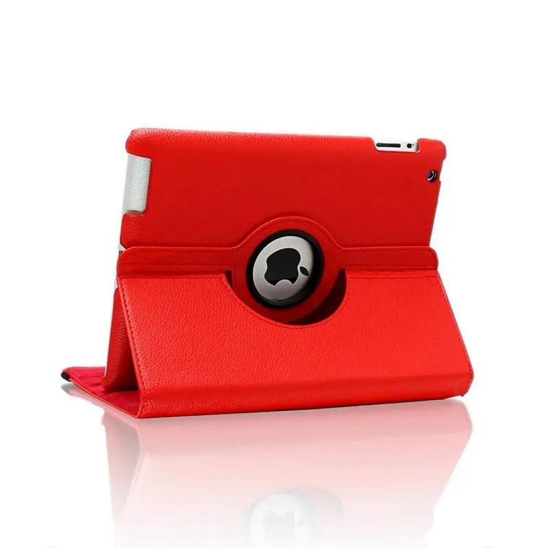 Принципиально для iPad 2/3/4 9," дюймовый планшет крышка Case_Smart Wake-для сна и игр, 360-вращающийся&+ Защитная пленка на экран, и ручка - Цвет: Красный