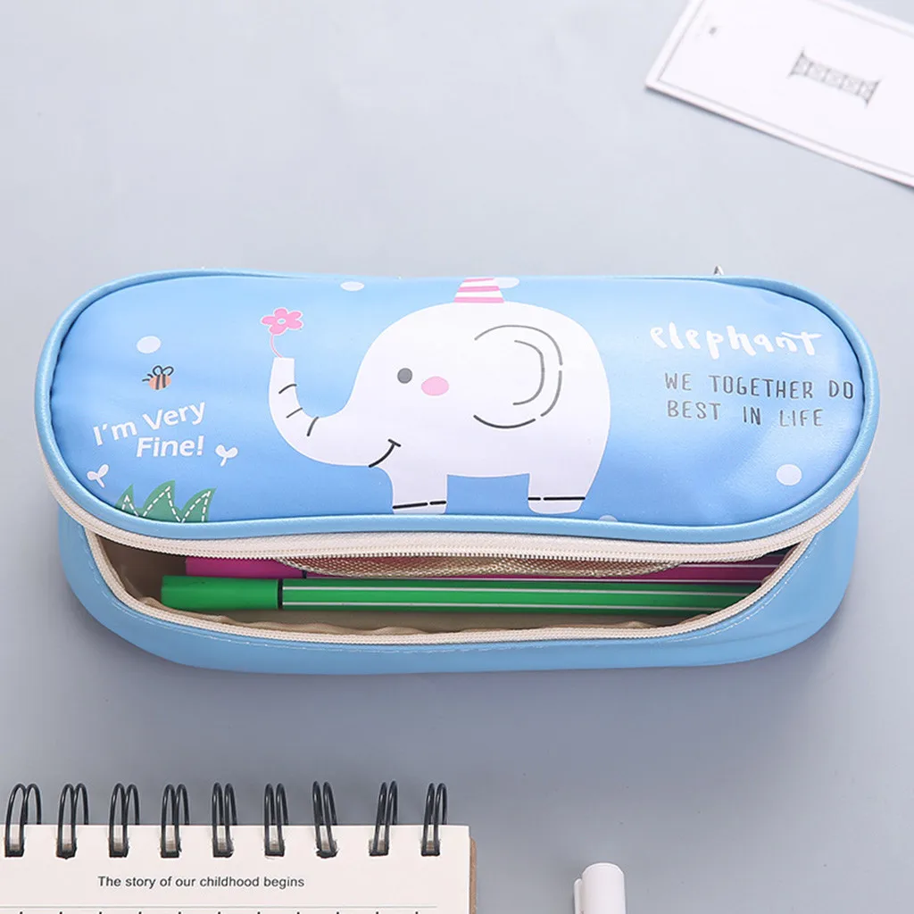 Большой чехол для карандашей с мультипликационным животным многофункциональная