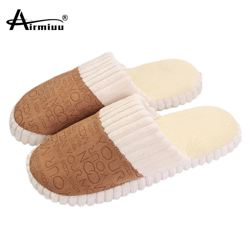 

Теплые тапочки для мужчин и женщин, хлопковая домашняя обувь, нескользящая домашняя обувь для пола, прошитая мягкая плюшевая обувь, Осень-зи...