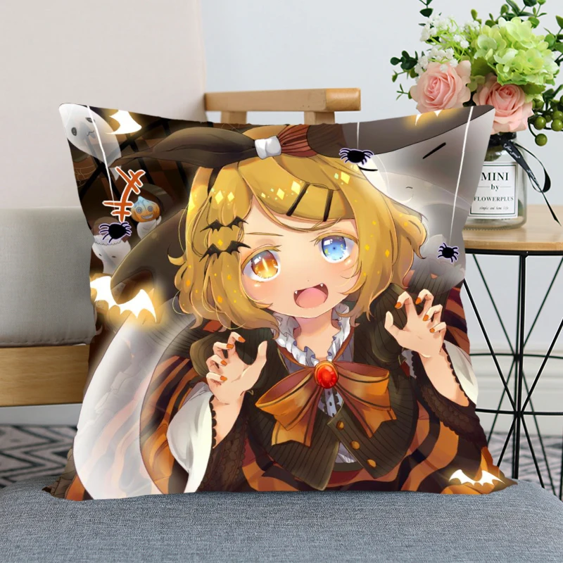 

Best Sell Anime Kagamine Rin Pillow Case For Home Decorative Pillows Cover Invisible Zippered Throw PillowCases 40X40,45X45cm