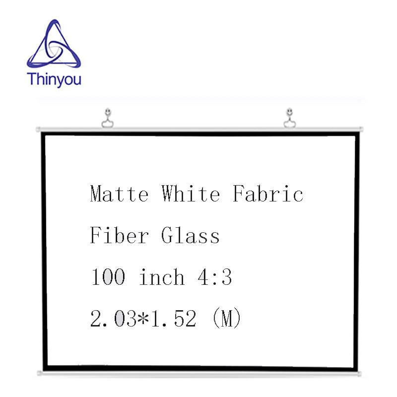 Thinyou 100 дюймовый 4:3 проектор Экран Matte White Ткань волокно Стекло высокой четкости