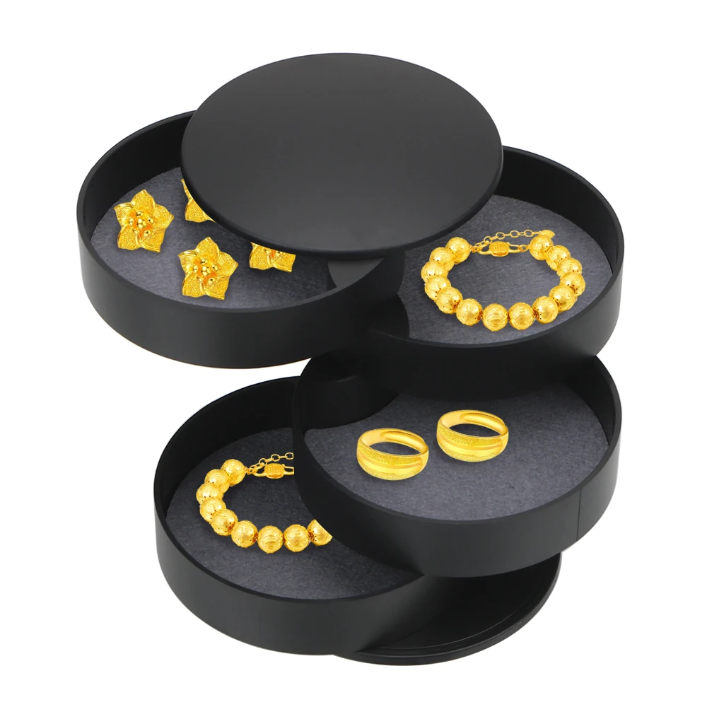 

Women Jewelry Storage Box Jewelry Storage Tray with Lid 4-Layer Rotatable Jewelry Box Organizer Necklace Earring Ring Holder